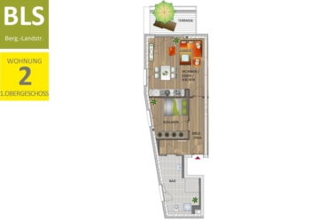 barrierearme 2-Zimmer-Wohnung mit Sonnenbalkon und traumhaftem Blick ins Grüne 51375 Leverkusen, Etagenwohnung