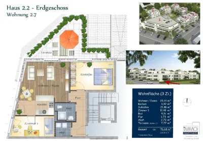 Provisionsfrei: charmante Erdgeschosswohnung mit Terrasse und Stellplatz 51381 Leverkusen, Erdgeschosswohnung