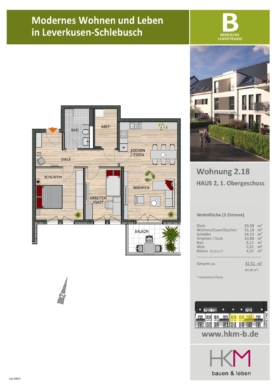 geschickt geschnittene 3-Zimmer-Wohnung mit Sonnenbalkon 51375 Leverkusen, Etagenwohnung