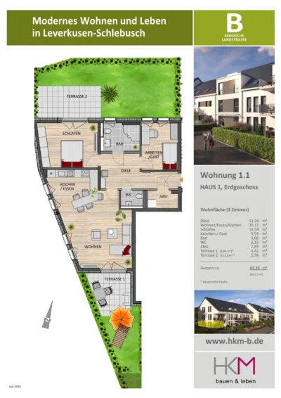 Ihre Barrierefreie Eigentumswohnung mit Gartenanteil und 2 Terrassen 51375 Leverkusen, Erdgeschosswohnung