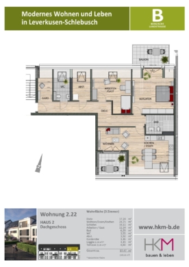 3-Zimmer Dachgeschosswohnung mit Balkon und Loggia – Ihre Eigentumswohnung oder Kapitalanlage! 51375 Leverkusen, Dachgeschosswohnung